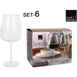 SET 6 COPAS VINO 60CL LEYDA