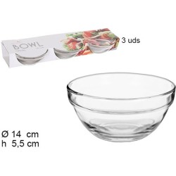 BOWL CRISTAL PACK 3 PIEZAS...