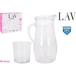 SET 7PC: JARRA 1.8L+6 VASOS...