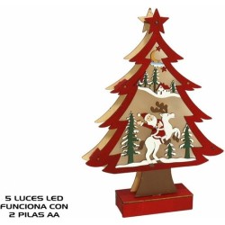 ARBOL ROJO ESCENA LED 21X30 CM