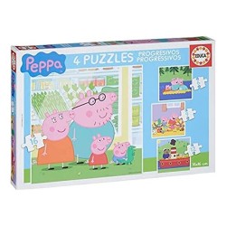 4 PUZZLES DE 6 A 16 PIEZAS...