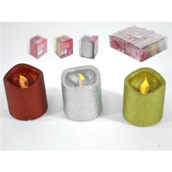 VELA LED GLITTER 8CM 3STD