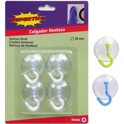 4 COLGADORES VENTOSA PVC...